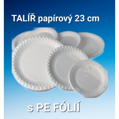 TALÍŘ PAPÍROVÝ 23cm s PE fólií - 100ks