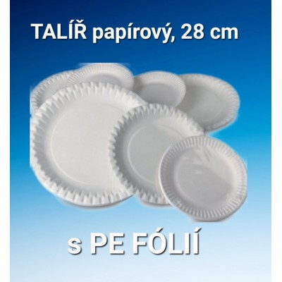 TALÍŘ PAPÍROVÝ 28cm s PE fólií - 50ks